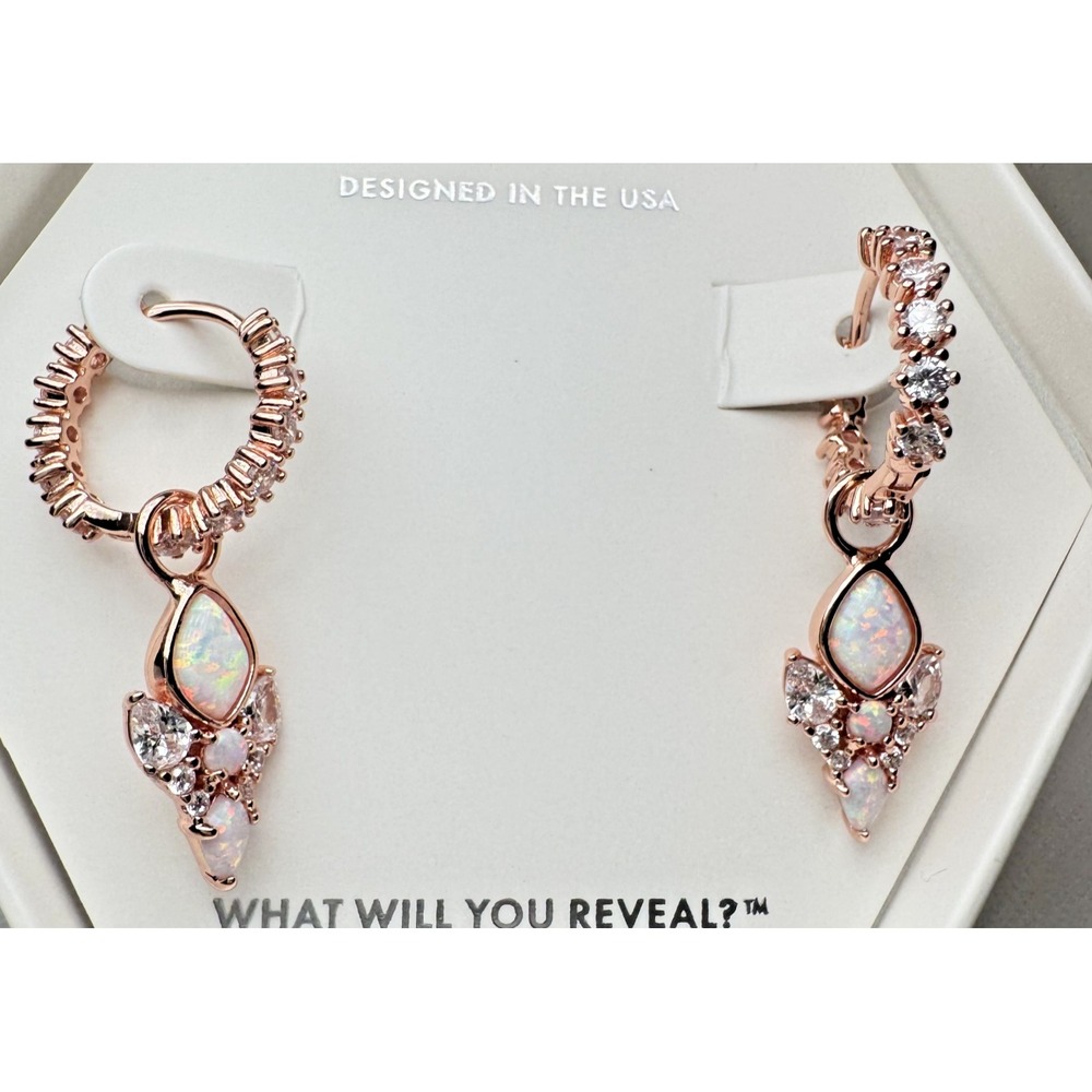 Bomb Party October Earrings - ER24715 Bejeweled & Mirrored Glow On Rose Gold